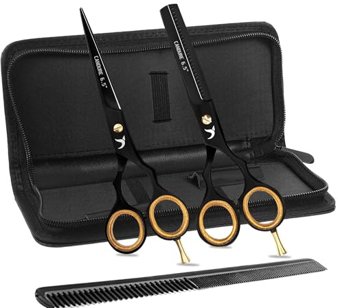 Candure Hairdresser Scissors for Thinning Hair Scissors Professional For Hairdressing Stainless Steel - For Men, Women Kids and Professional Barbers (6.5)