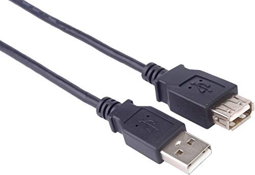 PremiumCord Cavo di Prolunga USB 2.0 3m, Cavo Dati High Speed ​​Fino a 480Mbit/s, Cavo di Ricarica, USB 2.0 Tipo a da Femmina A Maschio, 2X Schermato, Colore Nero, Lunghezza 3m