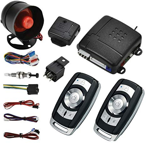 MASO Car Central Lock Universal Auto Remote Central Kit Vehicle Door Lock with Shock Sensor + Contorl Box + 2 Replacement Remote Contorl for Car Central Door Lock