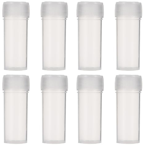 VILLCASE 100 Stück 5ml Transparente Plastikflaschen, Kunststoff Probenflaschen für Ätherische Öle, Auslaufsicher, Ideal für Reisen und Aufbewahrung von Kleinen Gegenständen, mit Deckel