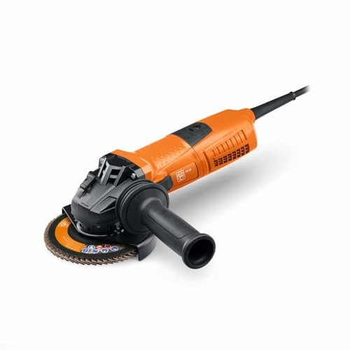 FEIN | Amoladora angular CG13-125V, Ø 125 mm, 1300 W, Velocidad en vacío 2 800 - 11 500 1/min, con velocidad variable para trabajos de desbaste y tronzado efectivos, Peso EPTA 2,30 kg