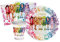 Ciao AZ026 Party Tableware Set Rainbow High People (88 pcs Plates Ø18cm, 24 Cups 200ml, 40 Napkins) in compostable Paper, Multicolour