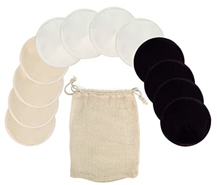 Jané Lot de 12 Coussinets d’Allaitement lavables et réutilisables, Taille L, diamètre 12 cm, Bonnets B-D