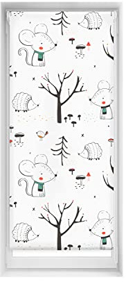 Blindecor Easy Verdunkelungsrollo ohne Bohren, Digitaldruck, Blackout, Into The Wood, 65 x 150 cm (Breite x Höhe), Stoffgröße 62 x 145 cm, Thermo-Rollläden