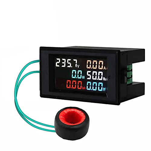 WANGCL Amperometro Voltmetro 80-300V 100A AC Display Meter Misuratore di Potenza Digitale AC Meter con LCD a Colori Digitale Volt Amp Watt Detector Pannello del Lettore