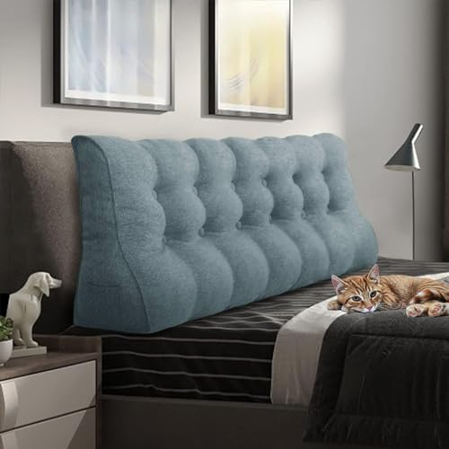Rucener Rückenlehne Kissen Hohen Rückenlehne Kissen Großen Dreieckigen Kissen Hohen Rückenlehne für Bett Perfekt AlsKissen Zum Fernsehen und Lesen Gibt Es in Vielen Größen Grau 180 cm