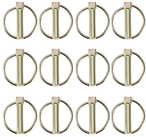 12pcs Goupilles de Verrouillage Remplacement en Acier au Carbone Remorque Multi-fonctionnelle Sécurité Lynch Goupille Accessoires pour Camions à Benne Basculante Chariots Remorques, 10x45mm