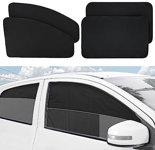 XCBYT Parasol Coche Lateral Magnético 4 Unidades, Parasol Coche Bebe, Protector Solar Automóviles Magnético, Ventana Lateral Cortinas Protección UV,Universal Parasoles Laterales para Bebés