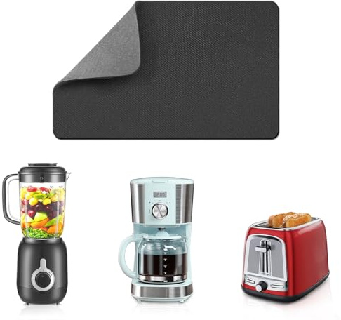 LOPNUR Small Appliance Slider Cut to Fit, Coffee Pot Slider for Counter 360 Degree Rotation Moving, Kitchen Slider Mat for Elderly People Easy to Slide Appliances without Scratches (Small, Grey)