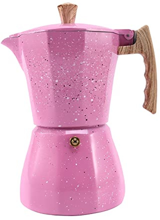 Hausdec Cafetière italienne à moka latte, cafetière à expresso, percolateur, 300 ml, rose