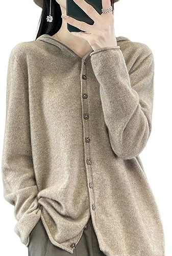 Chaquetas Basicas De Punto Mujer,Chaqueta Con Capucha De Punto De Lana Para Mujer Jumper Chaqueta De Punto Informal Chaqueta De Punto Lisa Chaqueta De Punto De Manga Larga Con Botón Cachemira Suave