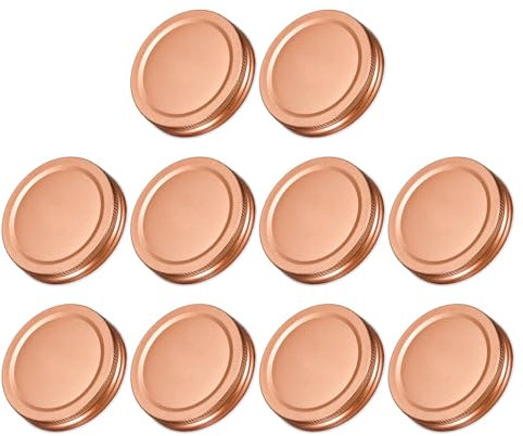 sourcing map 30Pcs Mason Jar Lids, 70mm/2.76 Regular Mouth Tin Plate Caps Leak Proof for Canning Jars Kitchen Storage (Rose Gold)
