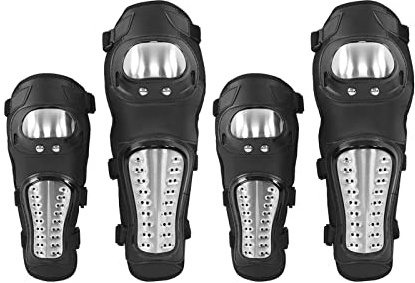 Tissting 4 Stück Motorrad Knieschoner, Anti Rutsch Motorrad Schutz Knieschienbein Schutz Ellenbogenschützer für Motocross Rennen Radfahren ATV Mountainbike Skating Schutzausrüstung