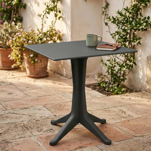 Dmora - Außentisch Trani, festes quadratisches Regal, Mehrzweck-Gartentisch, 100 % Made in Italy, 70 x 70 x 72 cm, Anthrazit