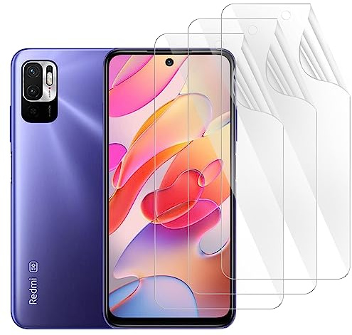 DYNASCO 3 Piezas Protector de Pantalla para Redmi Note 10(NO 5G) / Note 10S，Xiaomi POCO M5s 6.43, Película de TPU Hidrogel Flexible, Admite Función de Huella Dactilar, Fácil Instalación