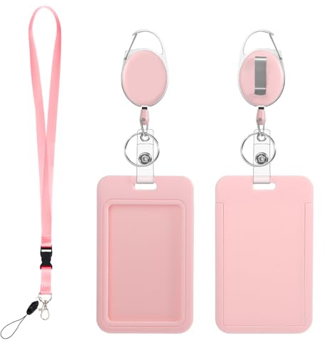 Ymapinc Portatarjetas de identificación retráctiles con cordones para tarjetas de identificación, clip retráctil para enfermera, profesor, soporte para tarjetas de identificación retráctil con carrete