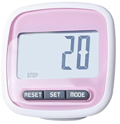 Tbest Step Counter, Professional 3D Walking Pedometer for Running, Walking, Exercise, Measure Distance, Calories Burned and Weight Setting (Pink)