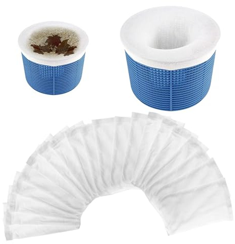 KARELLS Pool Skimmer Socken, 20 Stück Wiederverwendbare Skimmersocke für Schwimmbäder, Schwimmbad Skimmer Socken, Schützer für Filter, Skimmer Filter Netz Wiederverwendbar
