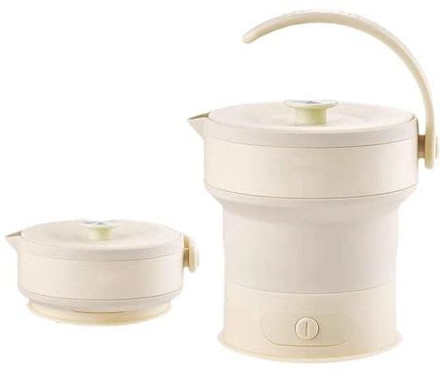 Bouilloire électrique pliable - Bouilloire électrique portable en silicone pour voyage avec cordon d'alimentation séparable et plaque chauffante en acier inoxydable 304, bouilloire électrique pliable
