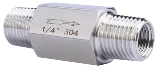 RAMBEX Clapet Anti-Retour Unidirectionnel en Acier Inoxydable 304, Filetage Mâle vers Mâle 1/4, 3/8, 1/2, 1 Pièce(3/8)