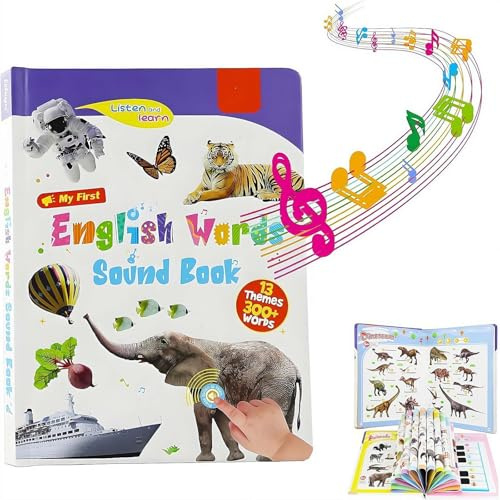 My First English Sound Toy –300+ Words, 13 Themes, Fun Word Game, Juguete Educativo for Educational Language, School Education & Perfect Educational Gifts