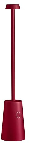 SHOT BOTLIGHTING TAG Lampada da Tavolo LED Ricaricabile con Touch Dimmer|Autonomia25h|Ricarica USB con Base di Ricarica|IP54 per Interni ed Esterni |Design Originale in Alluminio (ROSSO LAMPONE)
