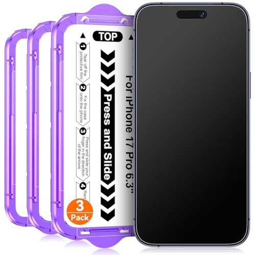 Ksleri 3 Stück für iPhone 17 Pro für Panzerglas Schutzfolie Matt | Anti-Reflex Anti-Fingerabdruck Gehärtete Schutzglas, 9H Mattes Displayschutz Folie mit Einfaches Auto-Installationsschale