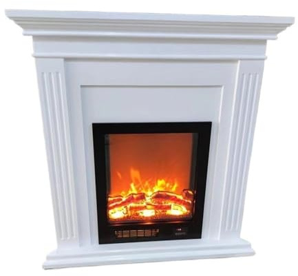 XUJUAN-0227 Electric Fireplaces Corner Electric Fireplace with Mantel, Free Standing Oak Decorative Fireplace with Realistic LED Flame Effect 3D Atomized Fireplace