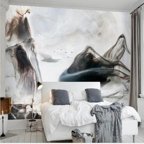 XLMING Retro Abstrakte Tinte Landschaft Kunst Dreidimensional 3D Tapeten Tapete Seidigkeit Home Esszimmer Möbel Sofa Schlafzimmer Wohnzimmer TV Hintergrund-430cm×300cm