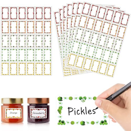 510 Stück Marmeladen Etiketten Selbstklebend, Aufkleber Marmeladengläser zum Beschriften von Einmach-Gläsern,Ablösbare Gewürzetiketten, 30x50mm Handmade Sticker Geschenkaufkleber