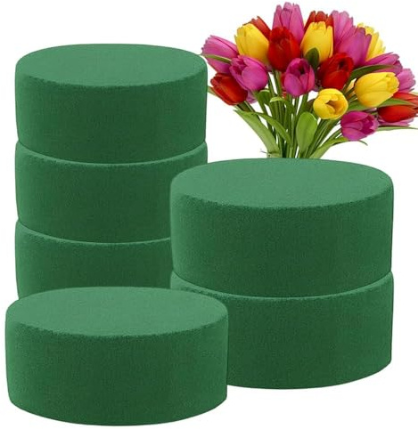 TioRacY Steckschaum, 6 Stück Runde Blumensteckschaum, Ideal Für Hochzeitsdekoration Und DIY-Blumenarrangements, Größen: 8 cm Und 12 cm Durchmesser, 4 cm Dicke
