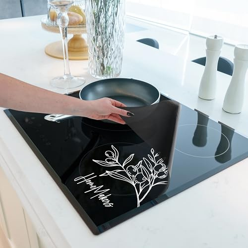 HomeMakers Alfombrilla protectora translúcida para placa de inducción con función de cocción | Grande 61 x 53 cm | Cubierta de silicona resistente a arañazos y derrames | Superficie antideslizante |