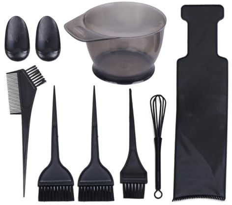 TOYANDONA Kit Coloration Cheveux 8 Pièces en Plastique – Bol de Teinture Peigne à Coloration Pinceaux Grand et Petit Planche à Balayage Grosse Taille – Accessoires Coiffure