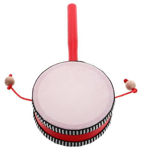 TOYANDONA Tambour de Singe Rouge en Pet pour Bébé et Tout-petit, Instrument de Percussion sans Bavure Motricité en Maternelle