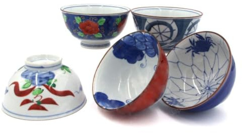Japan Reisschalenset TAYO-CHAWAN japanische Porzellan Reisschale 5er Set in Geschenkbox
