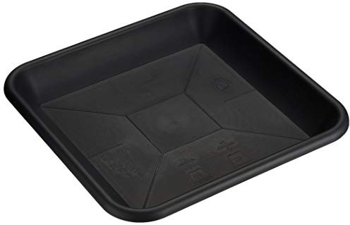 greemotion Soucoupe carrée pour pot de fleur 34 x 34 cm - Dessous de pot de fleur en plastique gris anthracite - Plateau pour jardinière résistant aux UV et au gel