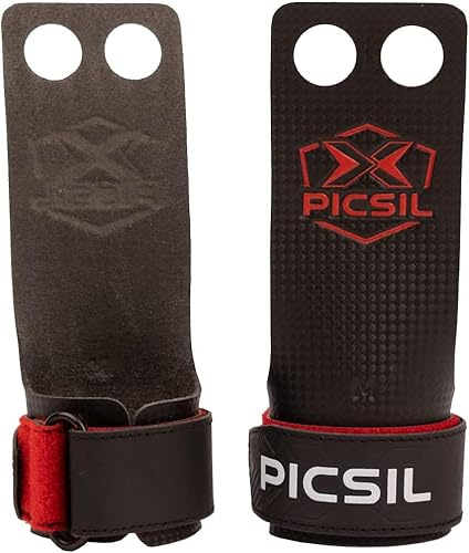 PICSIL RX Grips – Fibre de Carbone - Performance avec Magnésie | Double couche de carbone ultra-légère. Adhérence maximale avec magnésie. Idéal pour Cross Training, WOD et Gymnastique.