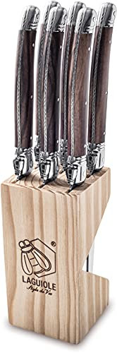 Laguiole Style de Vie Steakmesser Premium Line, 1,8mm Dicke, 6-teilig, Holzfarbe