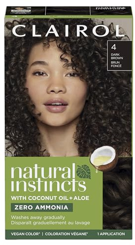 Clairol Natural Instincts Demi-Permanent Hair Dye, 4 Dark Brown Hair Color, Pack of 1