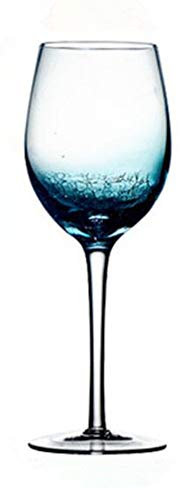 Copas de vino de cristal azul degradado, 100% sin plomo, copas de vino tinto, copas de cóctel, copas de champán 6PC Copa de vino 370 ml.