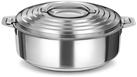 Vinod 4-Piece Insulated Casserole Food Warmer/Cooler Hot Pot Gift Set, 4000mL+5000mL+7500mL+10000mL, Stainless Steel
