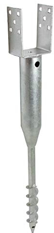TRUTZHOLM Bodenhülse U-Profil feuerverzinkt für 10x10 cm Vierkanthölzer | 86,5 cm Länge, zum einschrauben, Einschraubbodenhülse, Pfostenträger, Einschraubhülse, Zaunbau