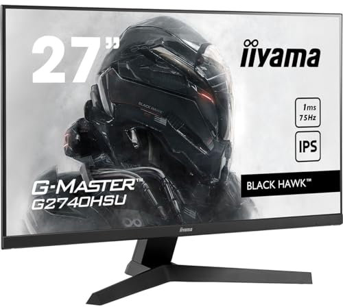 iiyama G-Master Black Hawk G2740HSU-B1 68.6 cm (27) IPS LED Gaming Monitor Full-HD (HDMI, DisplayPort, USB 2.0) 1ms Reaktionszeit, FreeSync, schwarz