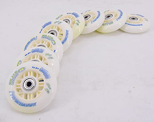 8er Set Hyper NX 360 Performence 84mm für Rollerblade Salomon Skates mit Kugellager ABEC 7 & Spacer 8mm fertig montiert