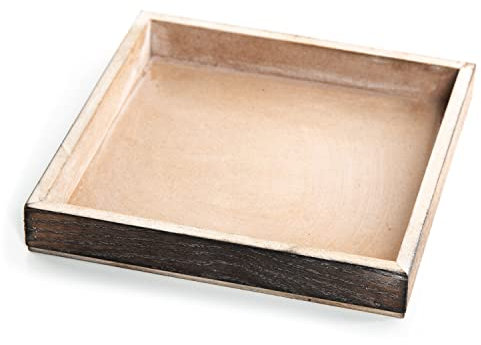 Logbuch-Verlag Ciotola quadrata in legno, in legno, 20 x 20 cm, piccolo vassoio decorativo naturale