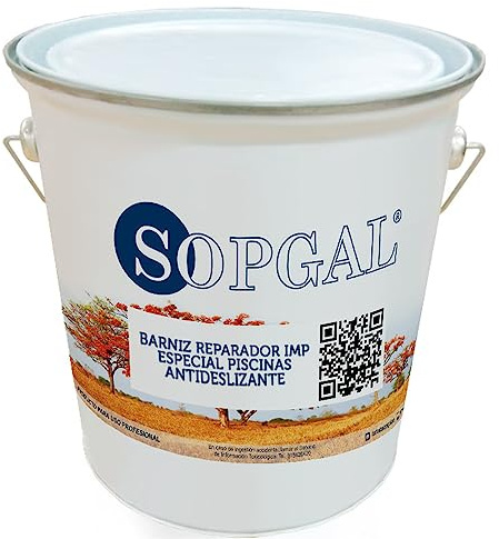 Barniz Reparador IMP Protector Piscina Sopgal 0,75L Incoloro Antideslizante | Agarre sin Imprimación. No amarillea. Protege y renueva el acabado de piscinas de gresite, azulejo y otros revestimientos.