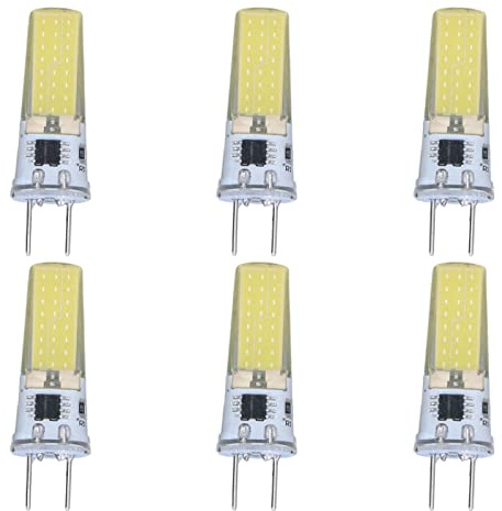 Hyuduo G8 LED Bulb 5W Dimmable COB 6 Pack for Under Cabinet Kitchen Lighting 360° Beam Angle 50000 Hour Lifespan 100-120V Silicone Design