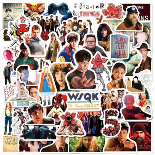 Canverlens Stranger Funny Stickers 50Pcs for Laptop Water Bottles Skateboard Computer Phone Sticker Pack for Kids/Teen