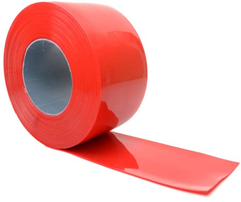 Rayflex Group - PVC Strip 10m - Red Opaque PVC 200mm Wide x 2mm Thick x 10m Long Standard Grade For Ambient Temperature Applications +50°c to -15°c. Curtain Roll For Door. Show Areas Of Danger.