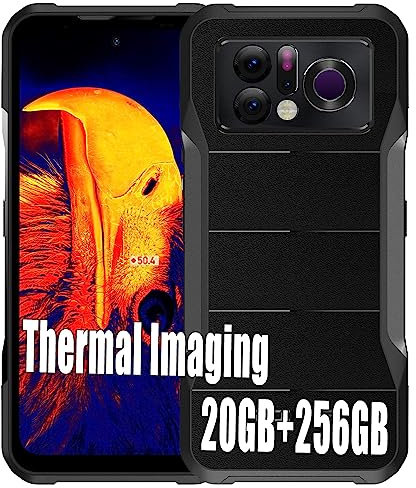 DOOGEE V20 Pro 5G Outdoor Handys ohne Vertrag mit Wärmebildkamera, 20GB+256GB Outdoor Smartphone Android 12, 64MP+24MP Kamera, 6.4 FHD+, 6000mAh, IP68 Handy ohne Vertrag, Dual 5G NFC OTG GPS, Schwarz
